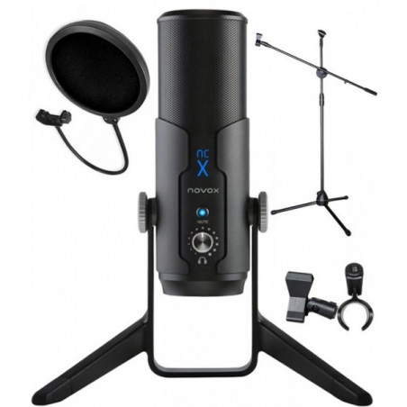 Mikrofon Novox NC-X + statyw podłogowy + POP filtr